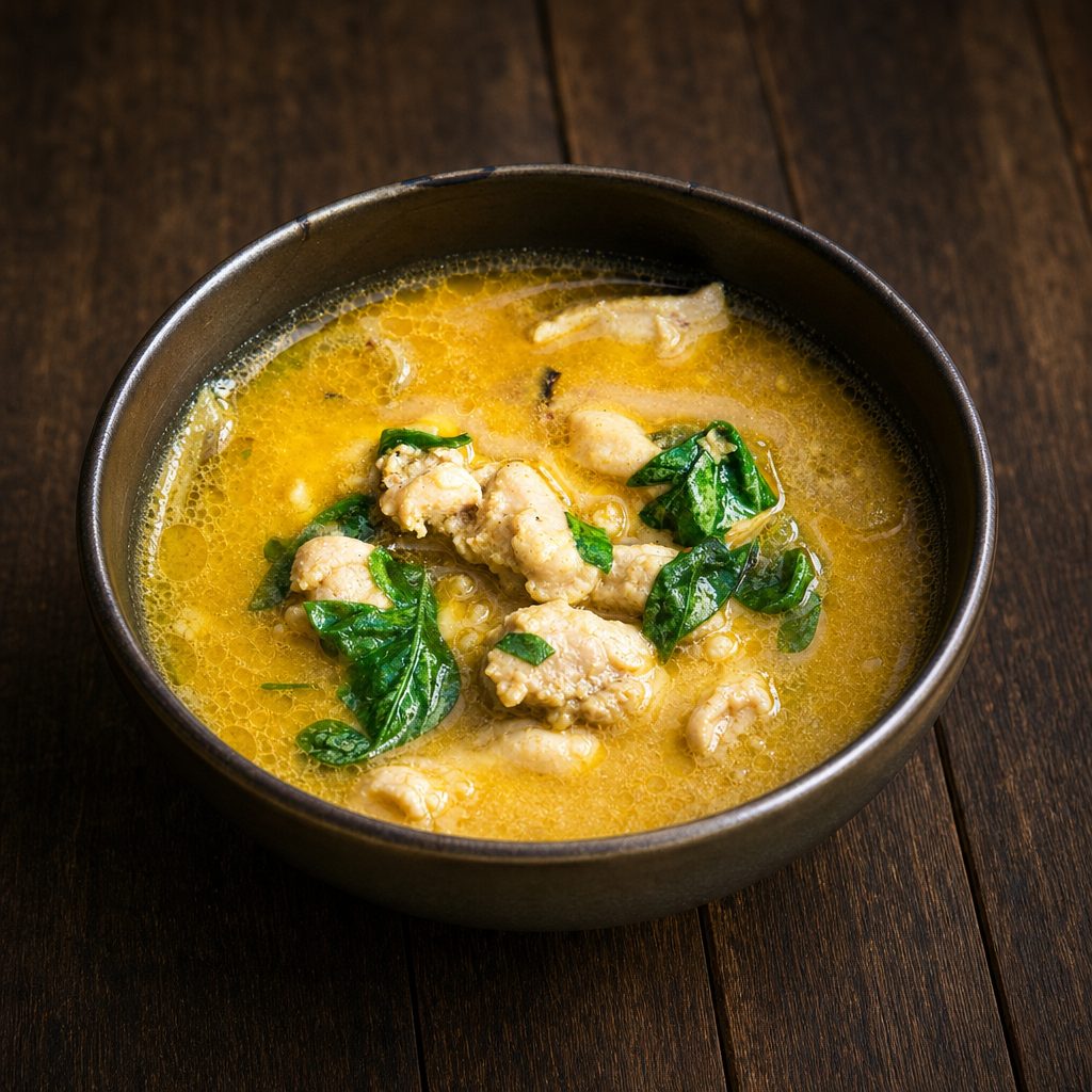 Chicken Basil Coconut Curry.